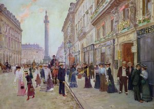 العمال الذين يغادرون Maison Paquin ، في شارع de la Paix ، c.1900